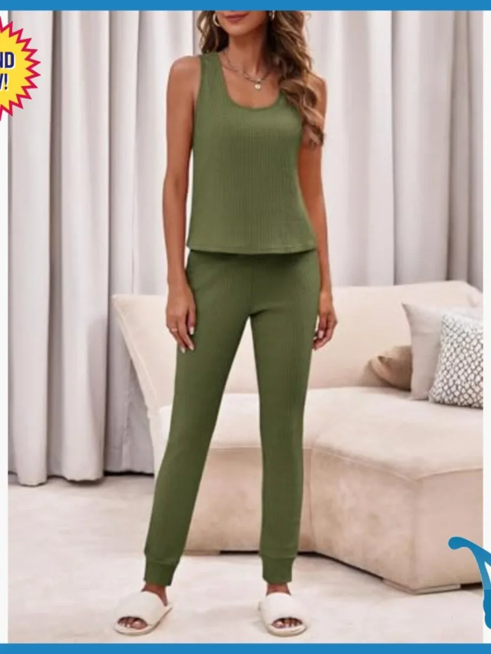 Waffle Knit 3-Piece Lounge Set with Cardigan, Loose Fit, X-Large